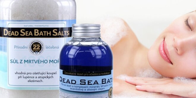 2 kg soli z Mrtvého moře a 0,5 l pěny do koupele