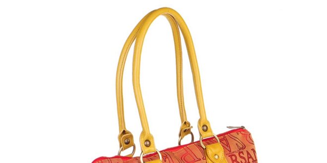Dámská kabelka s potiskem a žlutými prvky Marsanpiel