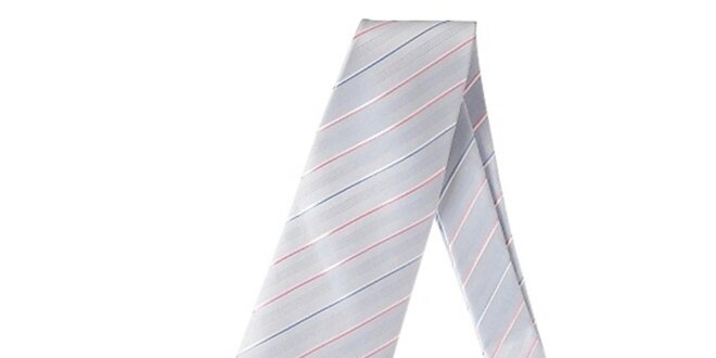 Pánská modrá kravata s proužkem Marsanpiel