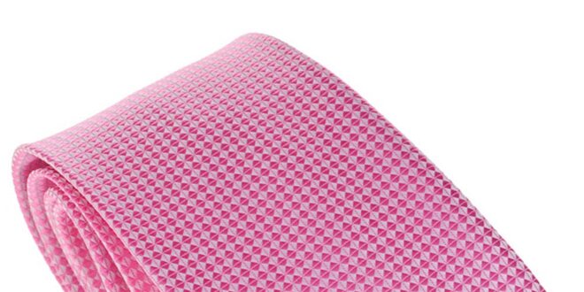 Pánská růžová kravata s jemným vzorkem Marsanpiel