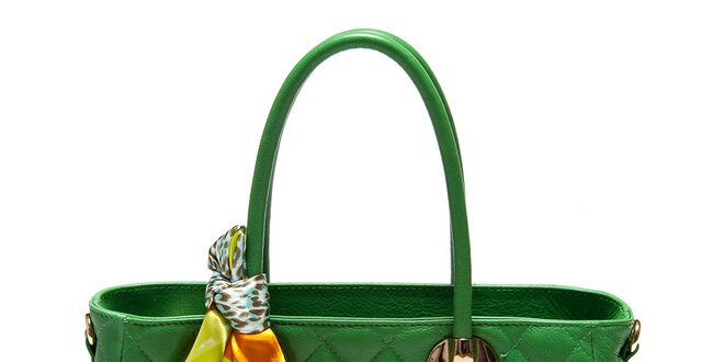 Dámská zelená kabelka s šátkem Carla Ferreri
