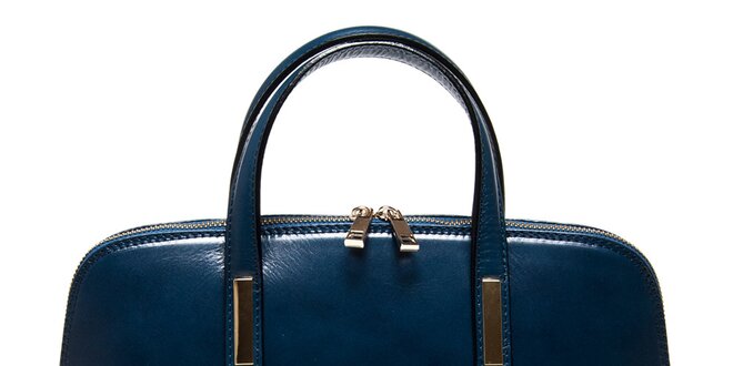 Dámská modrá kufříková kabelka Carla Ferreri