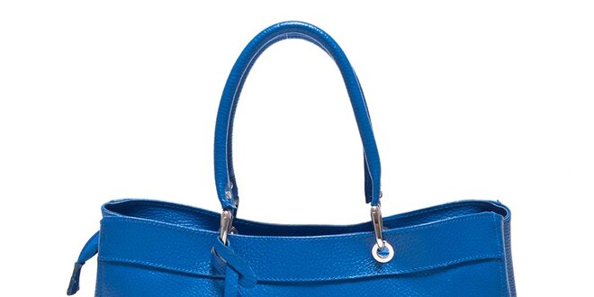 Dámská modrá kožená kabelka Carla Ferreri