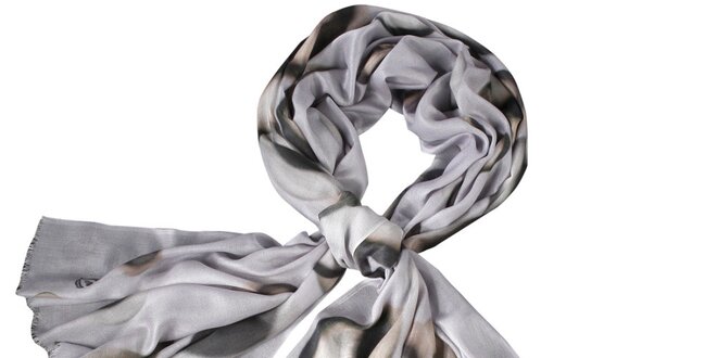 Dámský šedý šátek s potiskem Fraas