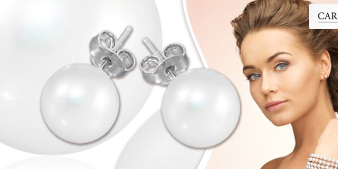 Elegantní stříbrné náušnice s pravými perlami