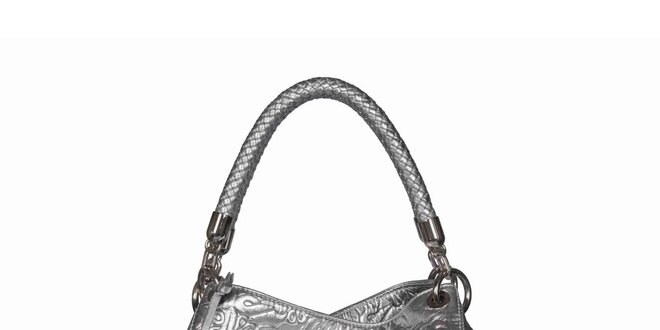 Dámská stříbrná vzorovaná kabelka POON Bags