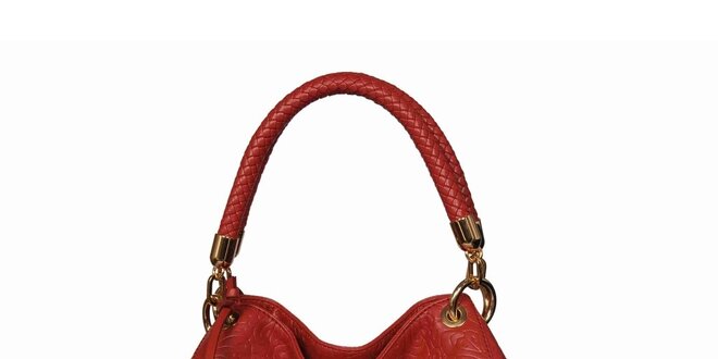 Dámská červená vzorovaná kabelka POON Bags