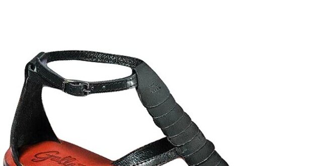 Dámské černé sandálky s barevnou stélkou Gallaz