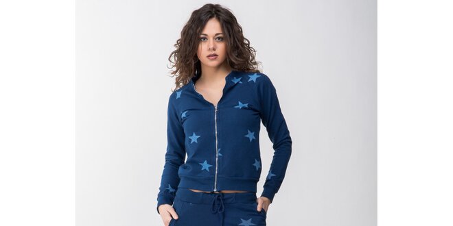 Dámská modrá souprava s hvězdičkami - mikina a kalhoty Sixie