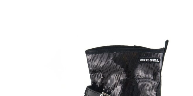 Dámské černé kotníkové boty s flitry Diesel