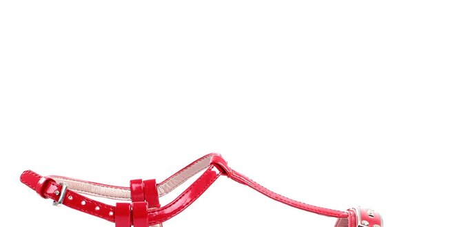 Dámské nízké červeno-růžové páskové sandálky DKNY