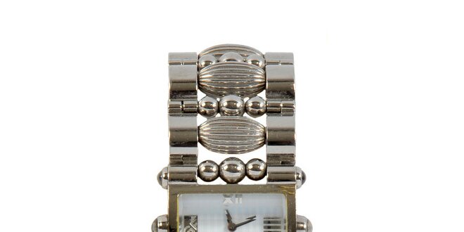 Dámské ocelové hodinky Gianfranco Ferré s ozdobným náramkem a stříbrným ciferníkem