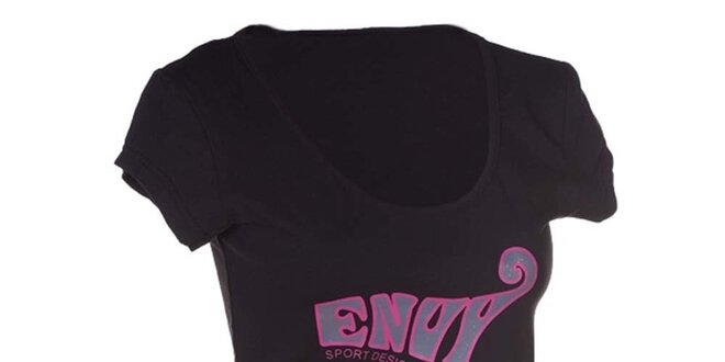 Dámské černé bavlněné tričko s krátkým rukávem Envy