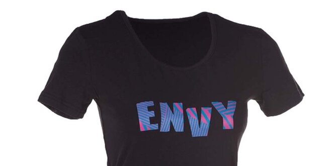Dámské černé tričko s nápisem Envy