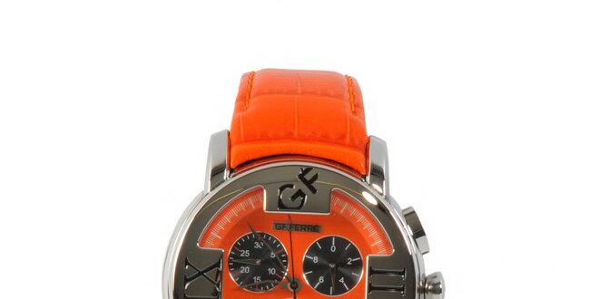 Dámské ocelové hodinky Gianfranco Ferré s oranžovým řemínkem