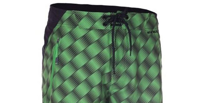 Pánské zeleno-černé potištěné šortky Envy