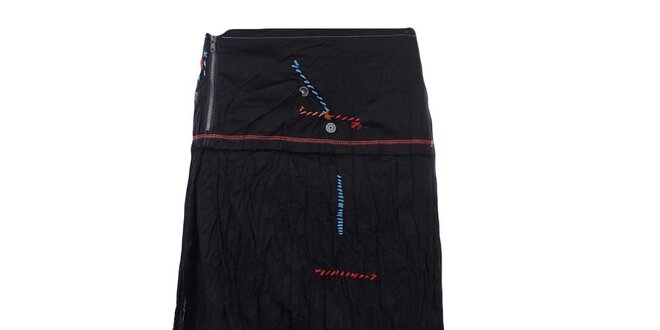 Dámská delší mačkaná sukně v černé barvě Dislay DY Design
