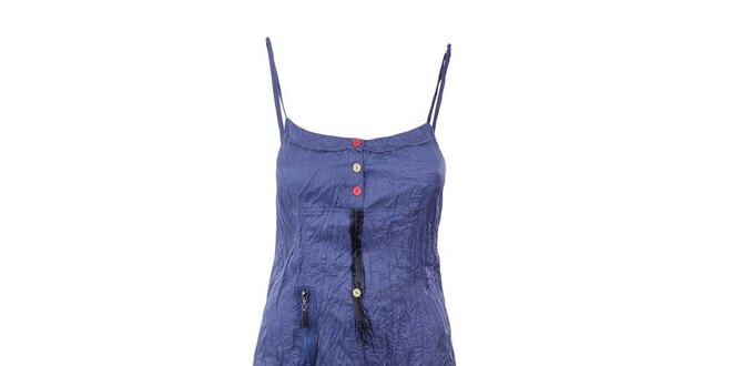 Dámské modré šaty s mačkaným efektem Dislay DY Design