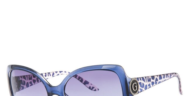 Dámské modré brýle se vzorovanými stranicemi Guess
