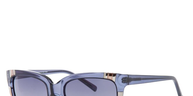 Dámské hranaté transparentní modré sluneční brýle Guess