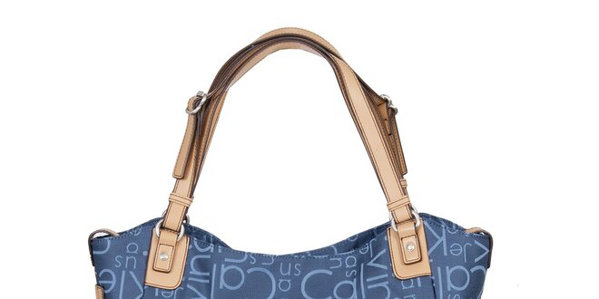 Dámská potištěná kabelka v modré barvě Calvin Klein Jeans