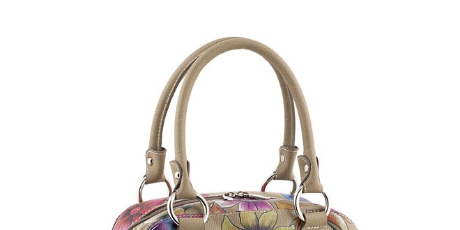 Dámská kožená kabelka s kytičkovaným potiskem Valentina Italy