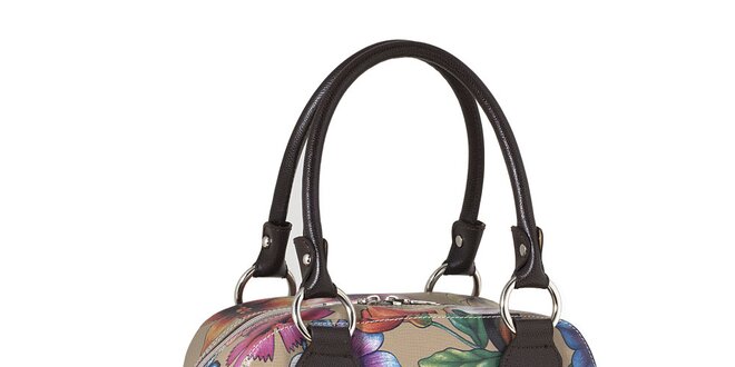 Dámská kabelka s kytičkovaným potiskem a kontrastními poutky Valentina Italy