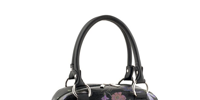 Dámská kabelka s květinovým potiskem v černé barvě Valentina Italy