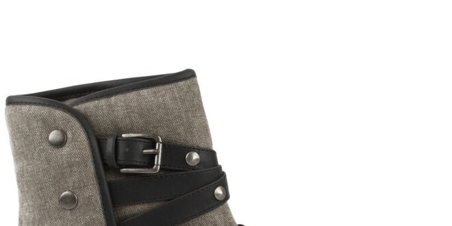 Dámské šedé boty s černými pásky Elite models Fashion