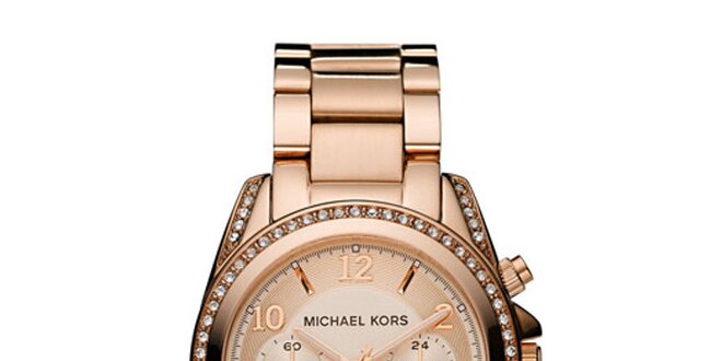Dámské pozlacené ocelové hodinky Michael Kors s krystalky