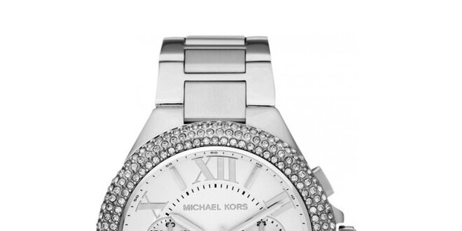 Dámské ocelové hodinky s kulatým ciferníkem a krystalky Michael Kors