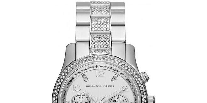 Dámské ocelové hodinky Michael Kors s krystalky kolem ciferníku a na řemínku