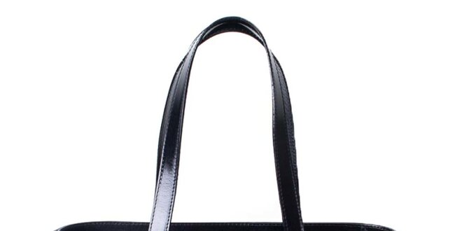 Dámská černá kožená kabelka Pelleteria