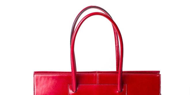 Dámská červená kabelka z kůže Pelleteria