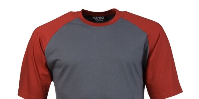Pánské šedo-červené tričko Respiro