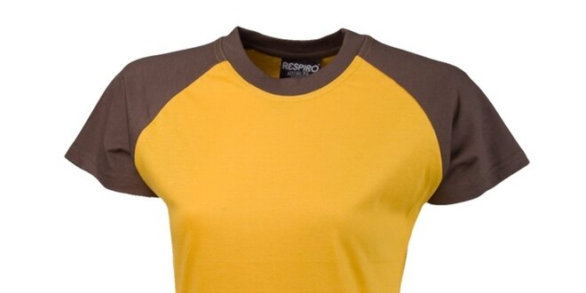 Dámské hnědo-žluté bavlněné tričko Respiro