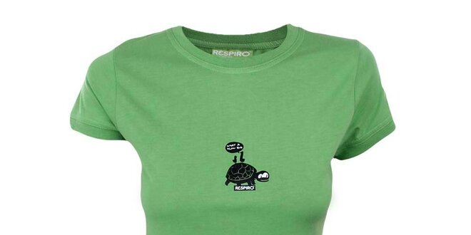 Dámské zelené tričko s želvičkou Respiro