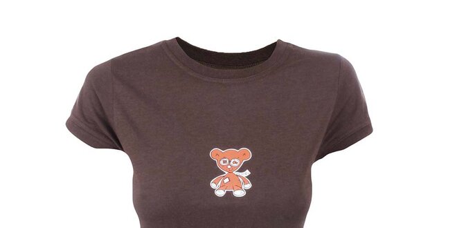 Dámské hnědé tričko s medvídkem Respiro