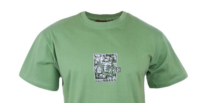 Pánské zelené tričko s potiskem na hrudi Respiro