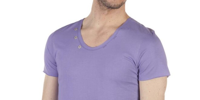 Pánské fialové tričko s knoflíčky SixValves