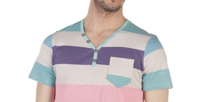 Pánské pastelové bavlněné tričko s kapsičkou SixValves