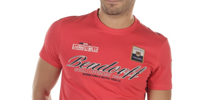 Pánské červené tričko s výšivkami Bendorff