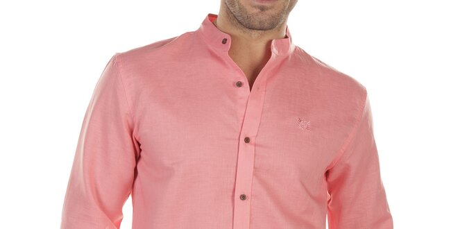 Pánská růžová košile s dlouhým rukávem Bendorff