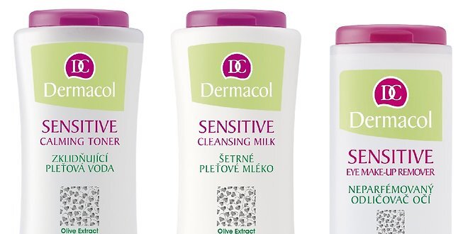 Dermacol Sensitive pro citlivou pleť - zklidňující pleťová voda 200ml+pleťové mléko 200ml+odličovač očí 150ml