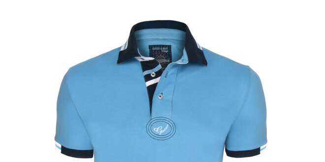 Pánské blankytně modré polo tričko Giorgio Di Mare