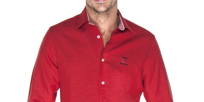 Pánská červená lněná košile Giorgio di Mare