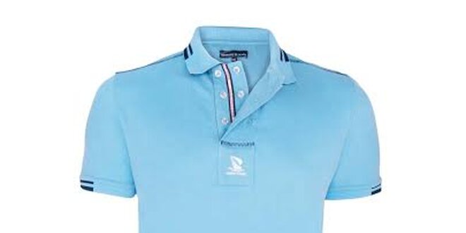 Pánské modré polo triko s dvouřadým límečkem Giorgio di Mare