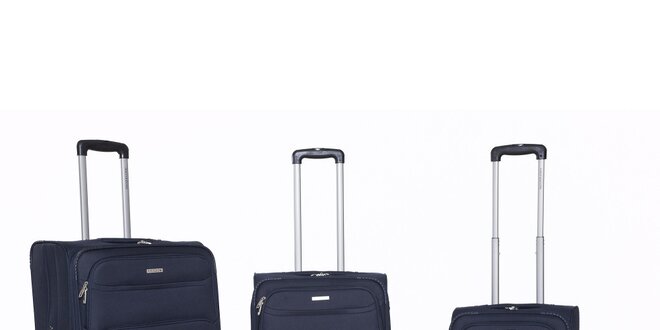 Set 3 různě velkých cestovních kufrů v modré barvě Ravizzoni