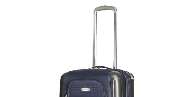 Střední modrý kufr s kolečky Ravizzoni