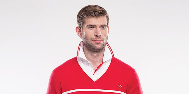 Pánský červený pulovr Blažek